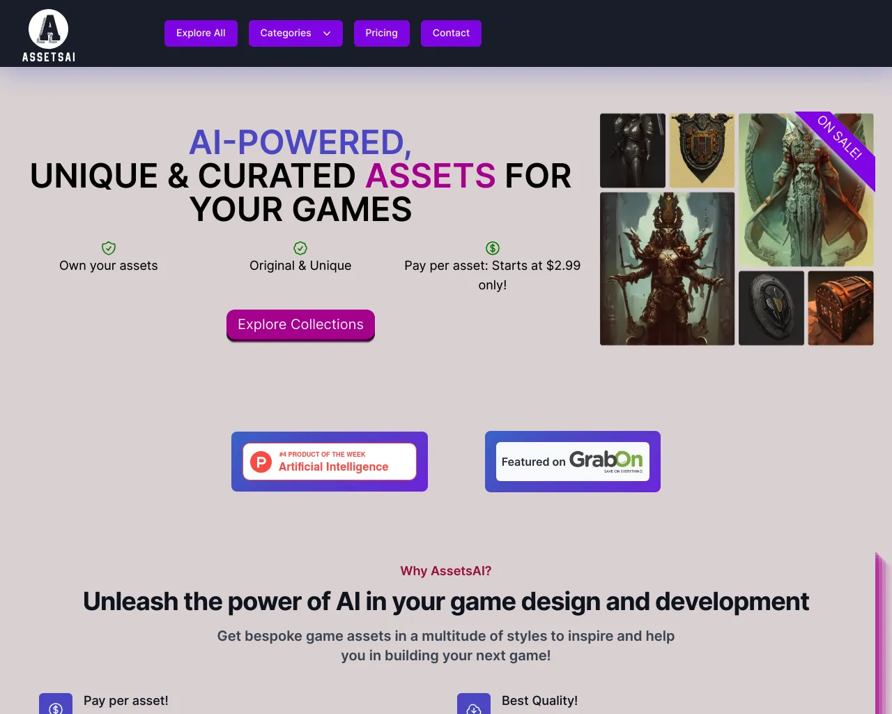 AI-Powered, Unique & Curated Assets for Your Games