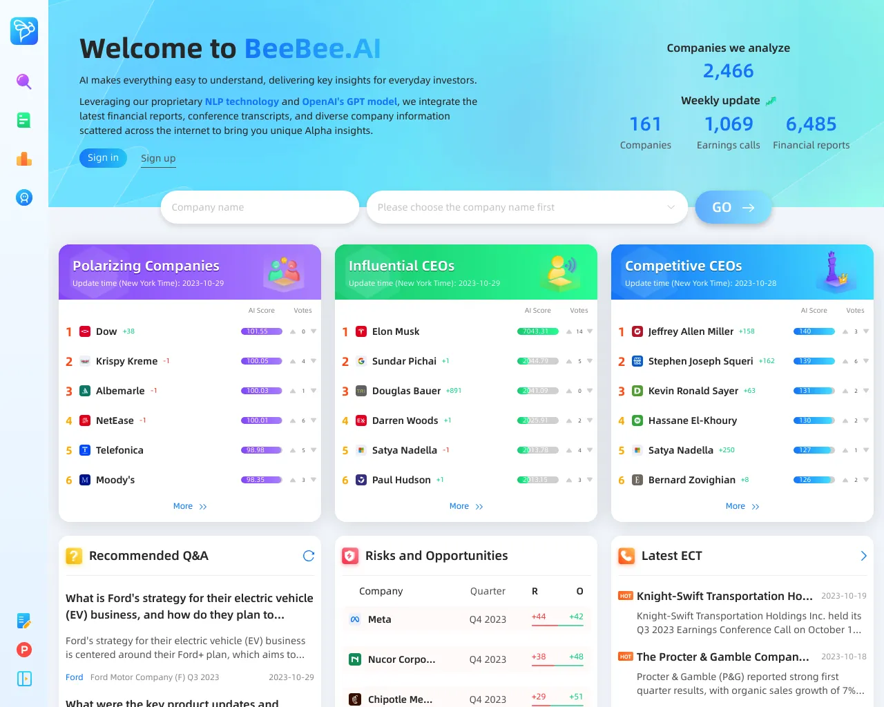 BeeBee.AI is tailored for the US stock market, catering...