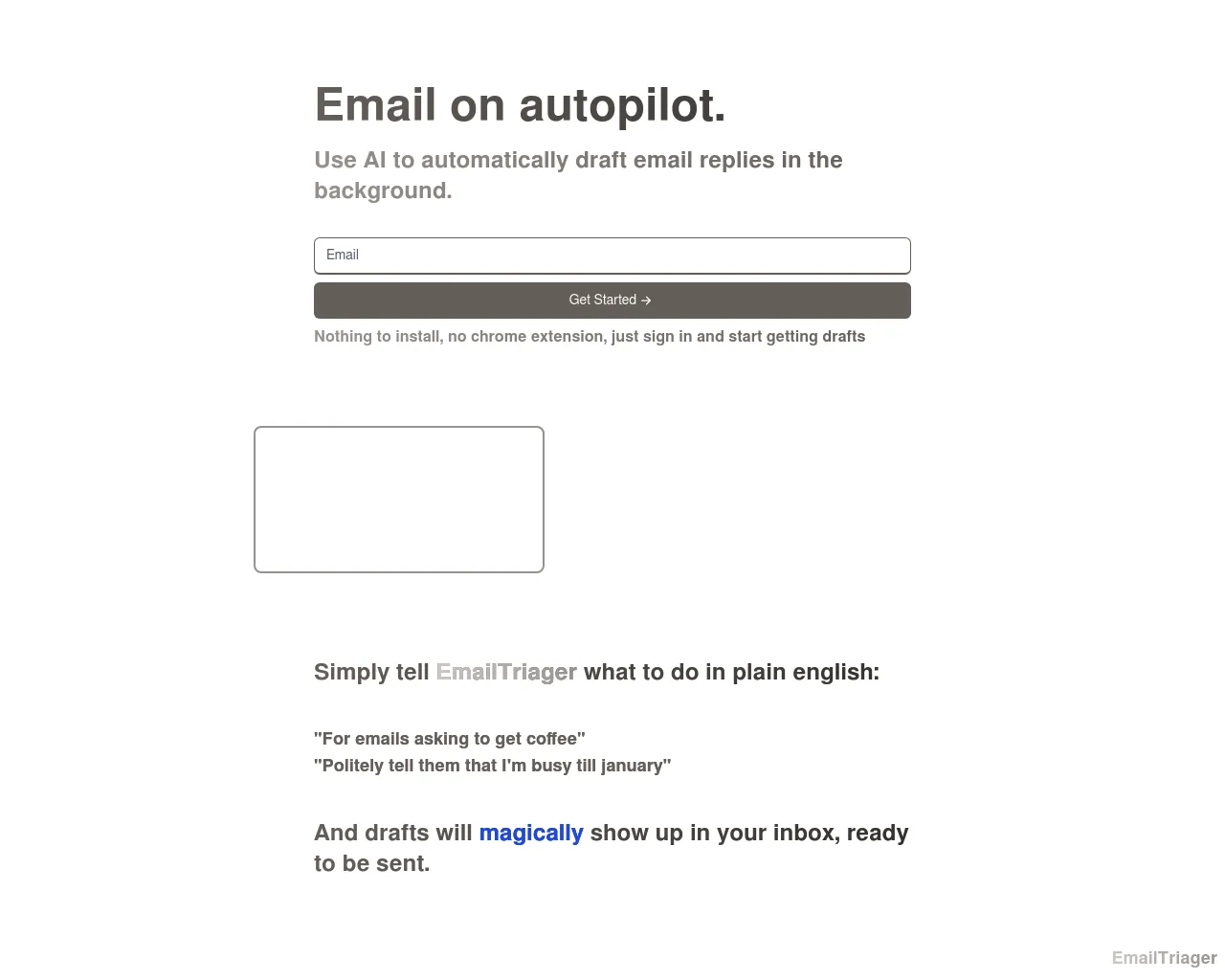 Emailtriager · Email on Autopilot.