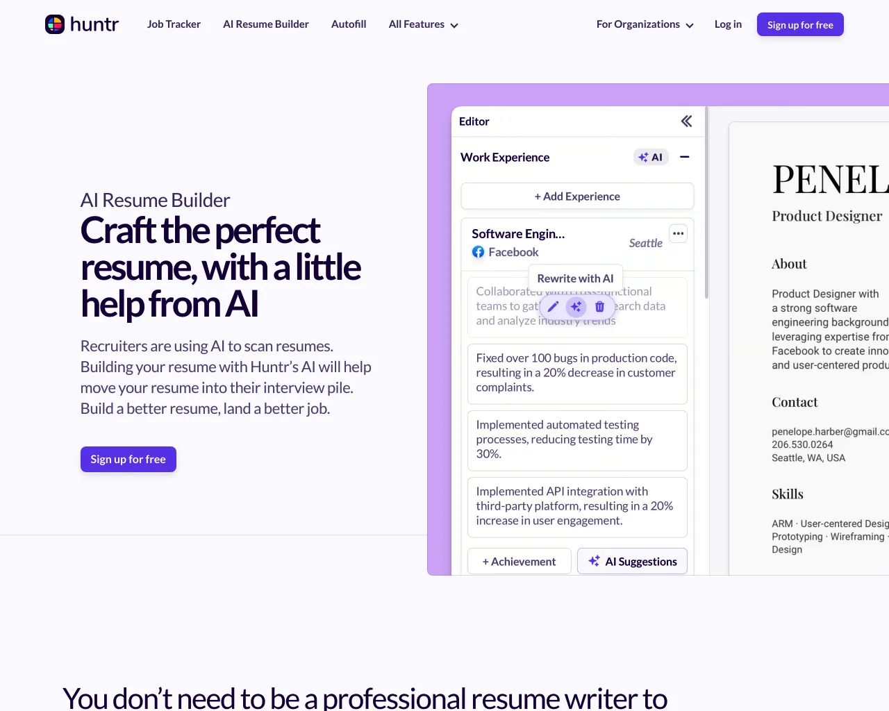 Craft the perfect resume, with a little help from AI