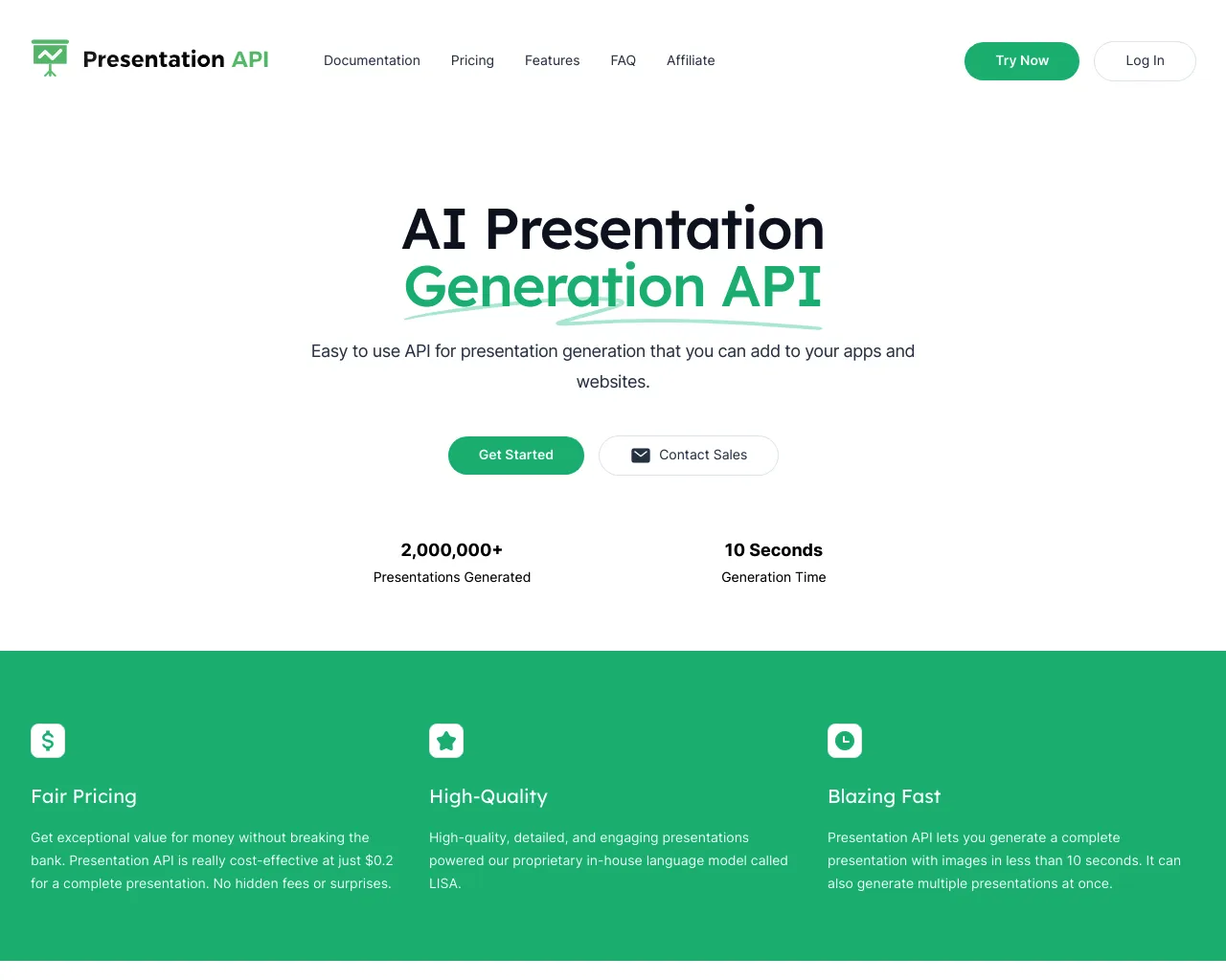 Presentation API is an easy-to-use API for presentation generation