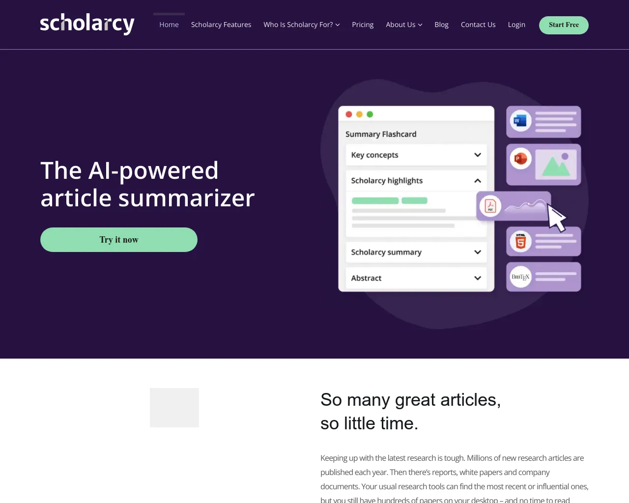Scholarcy - Knowledge made simple