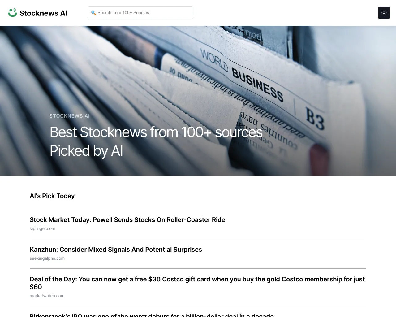 Best Stocknews from 100+ sources Picked by AI
