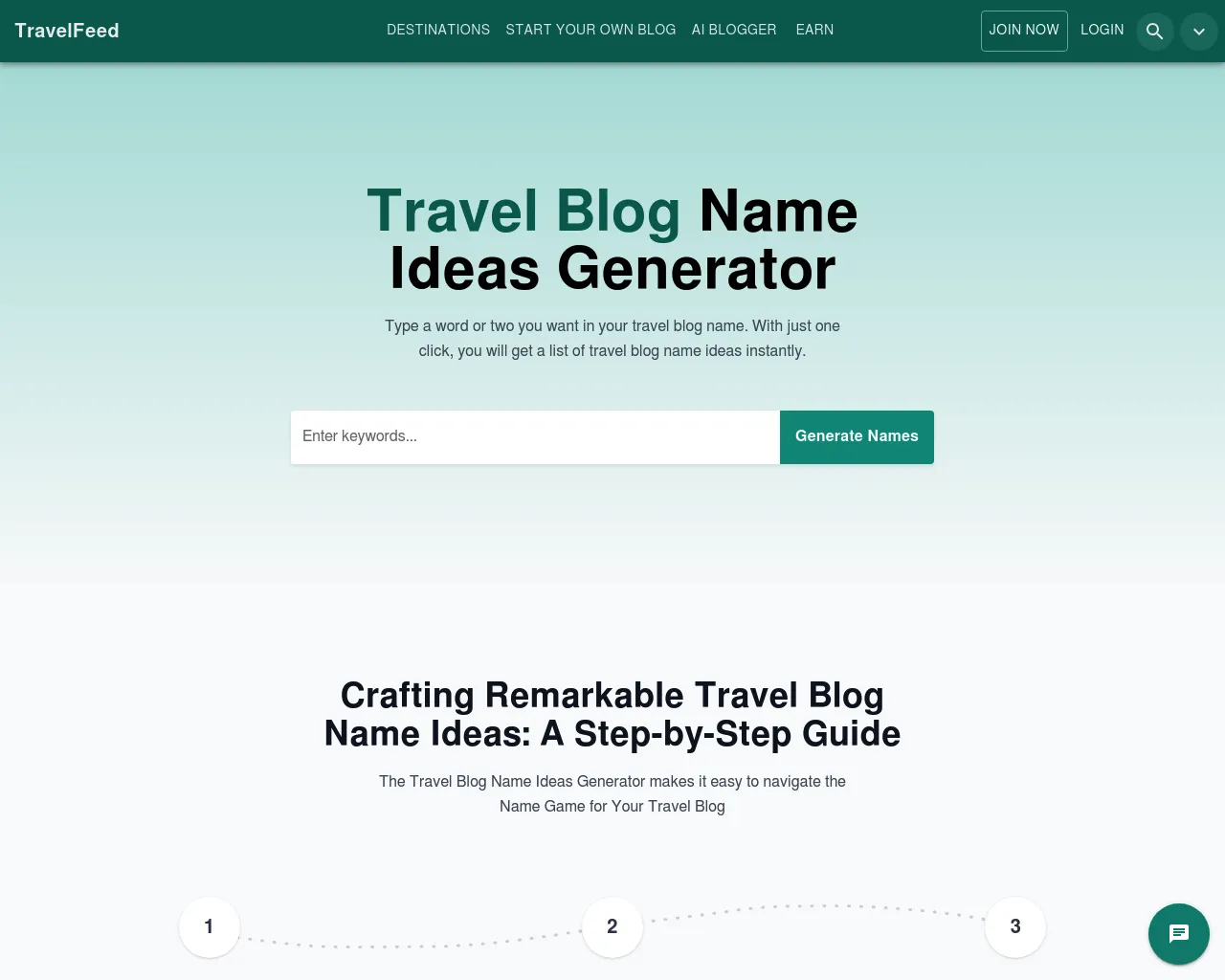 Travel Blog Name Ideas Generator: Find the perfect Travel Blog Name!