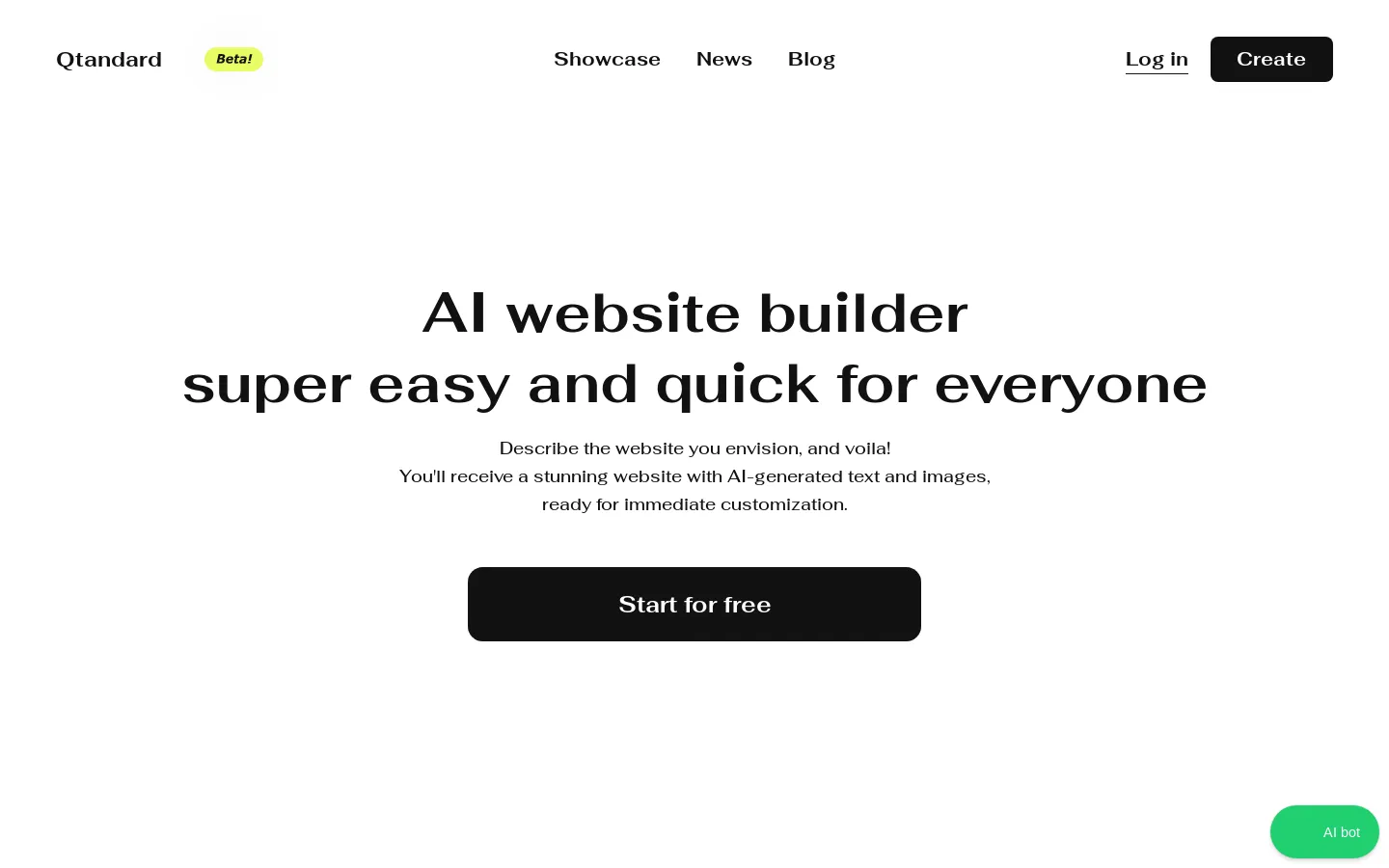 AI website builder - Qtandard