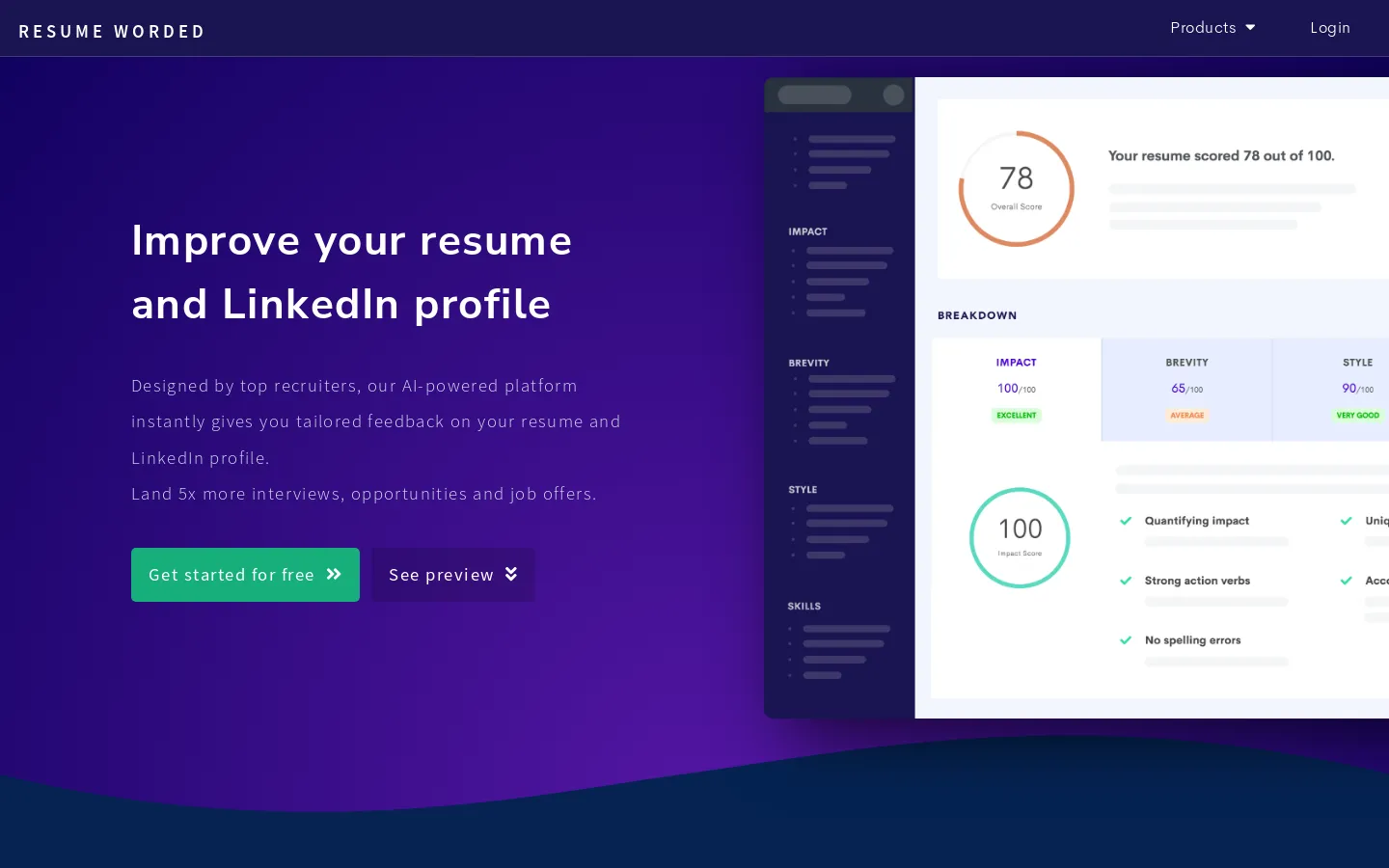 Resume Worded - Free instant feedback on your resume and LinkedIn profile