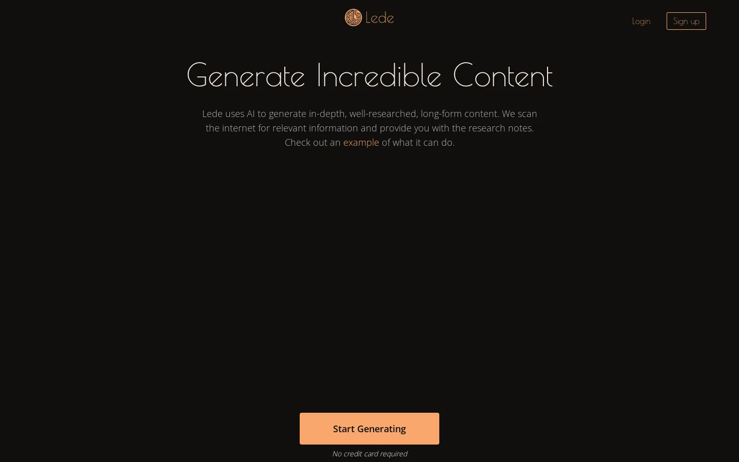 Lede • Generate well-researched long-form content