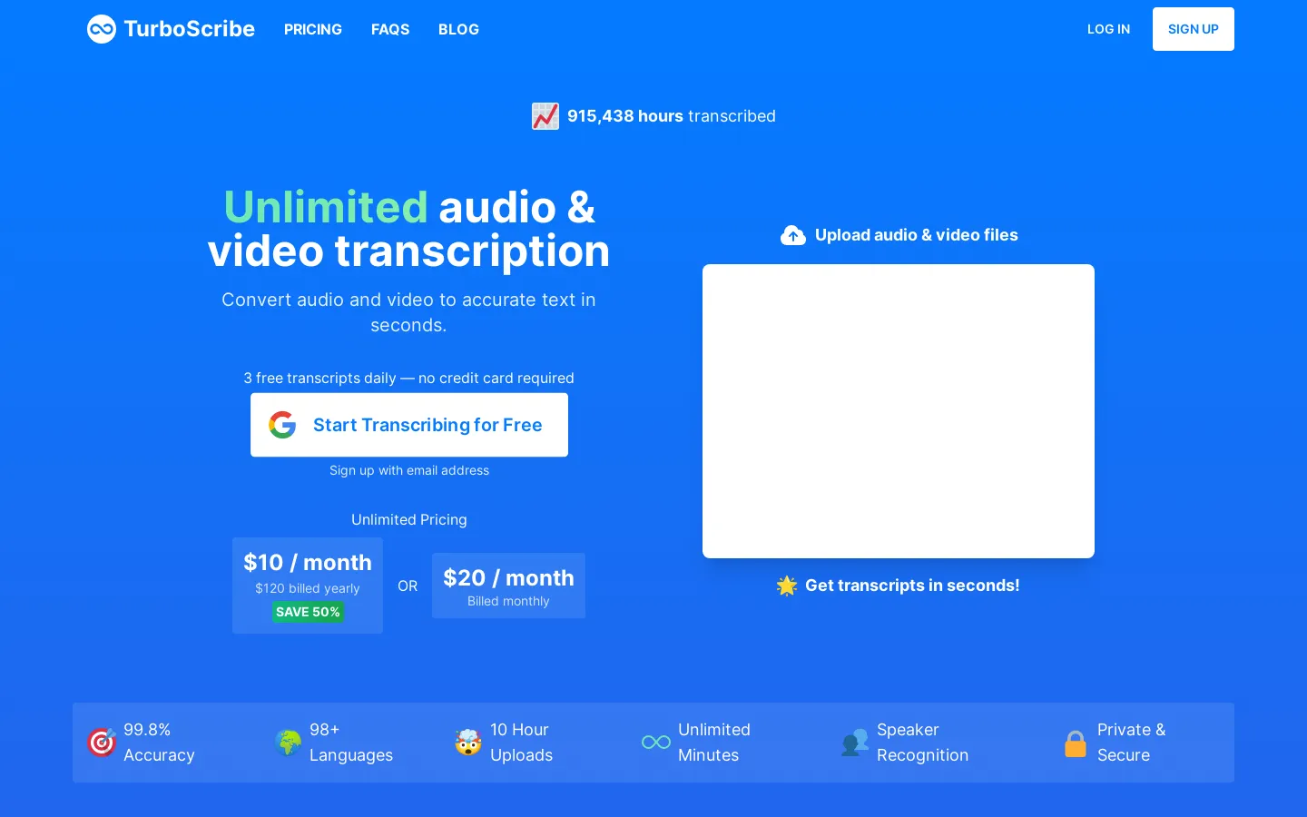 TurboScribe: Transcribe Audio and Video to Text