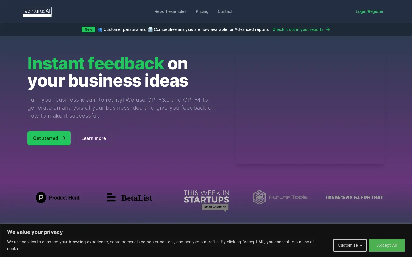 VenturusAI - Instant feedback on your business ideas