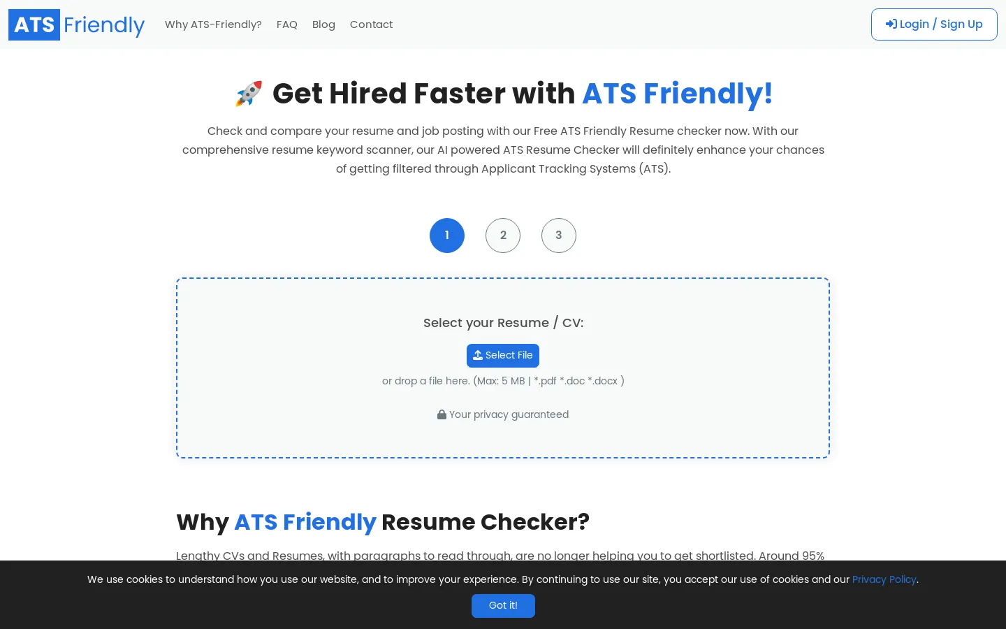 Free ATS Friendly Resume Checker | ATSFriendly.com