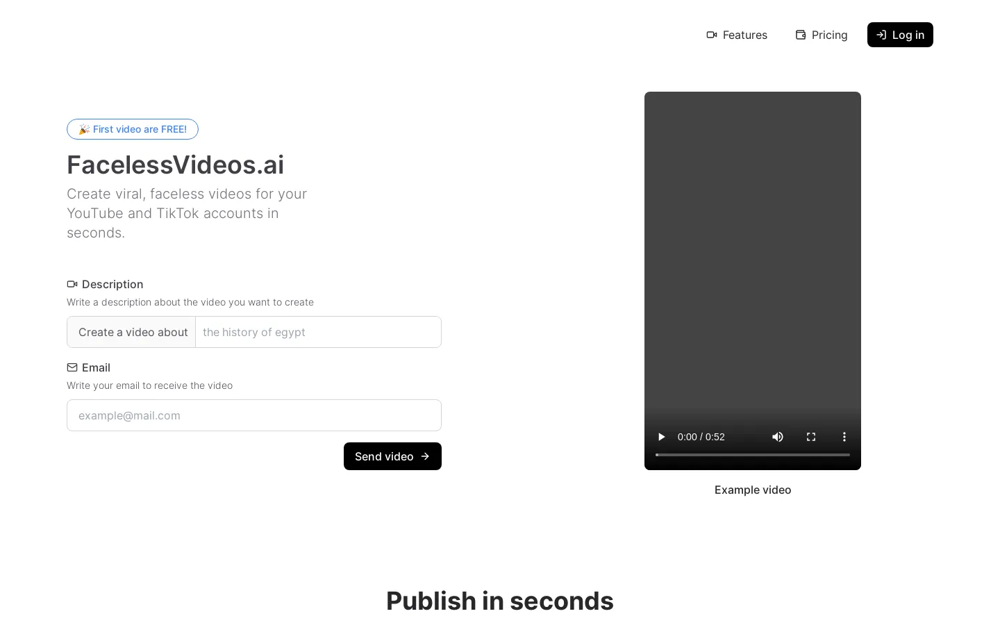 FacelessVideos.AI | Create viral, faceless videos for your YouTube and TikTok accounts in seconds.