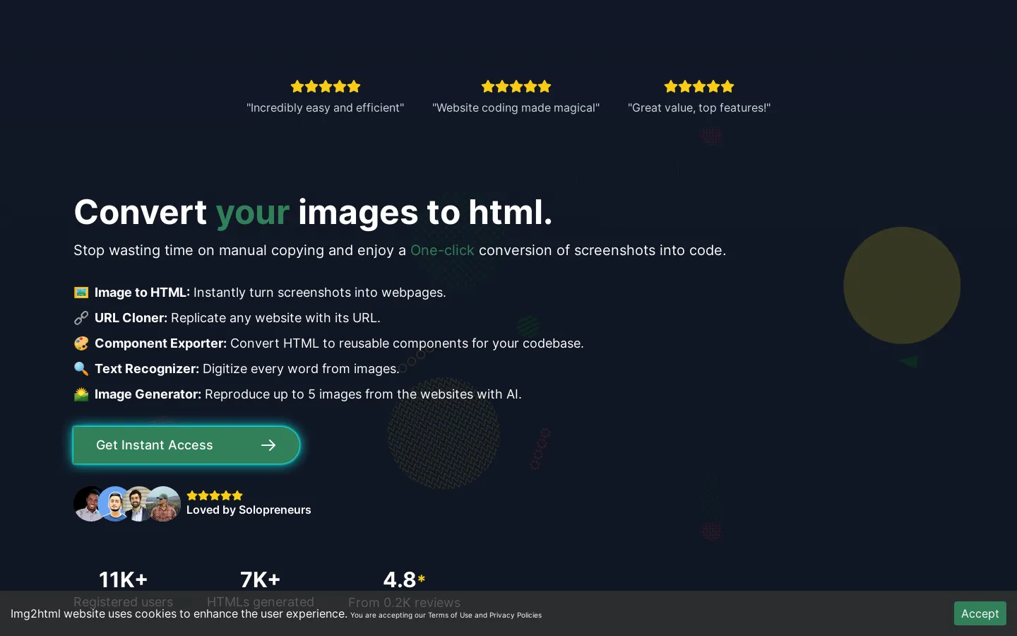 IMG2HTML: Image to HTML CSS JS converter with AI