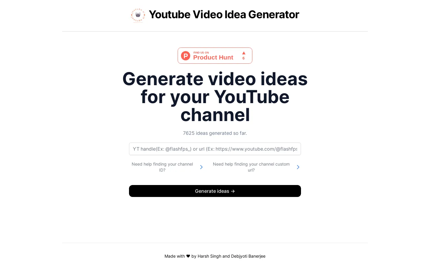 Youtube Video Ideas Generator