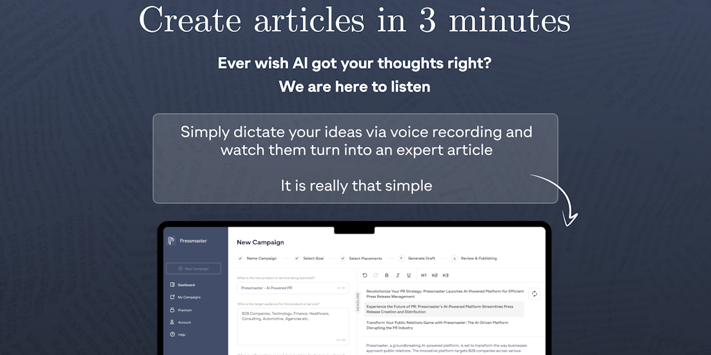 Pressmaster.ai - AI powered all-in-one software for Public Relations