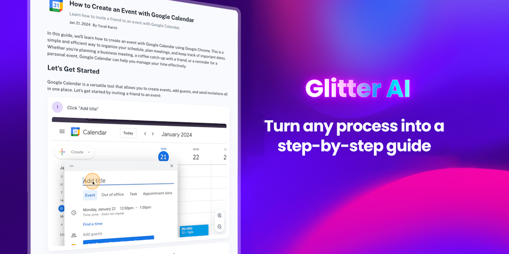 Glitter AI - Turn any process into a step-by-step guide