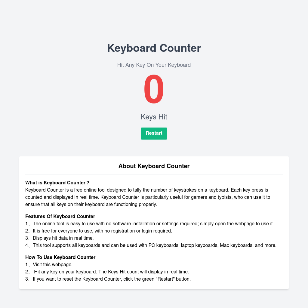 Keyboard Counter - Count Keystrokes in Real Time