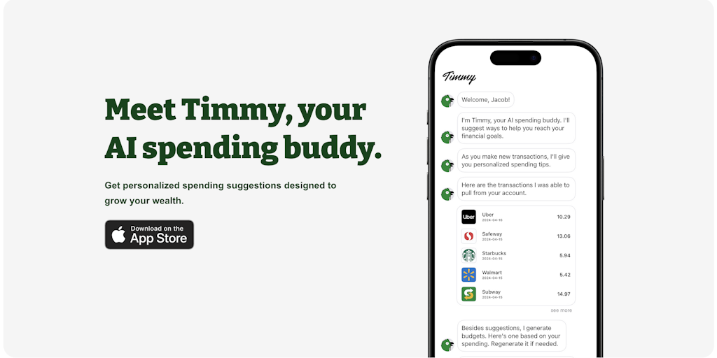 Timmy - Personalized spending suggestions to grow your wealth