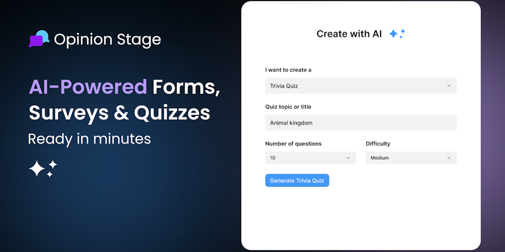 Opinion Stage AI - Boost Leads & Sales with Quizzes & Surveys