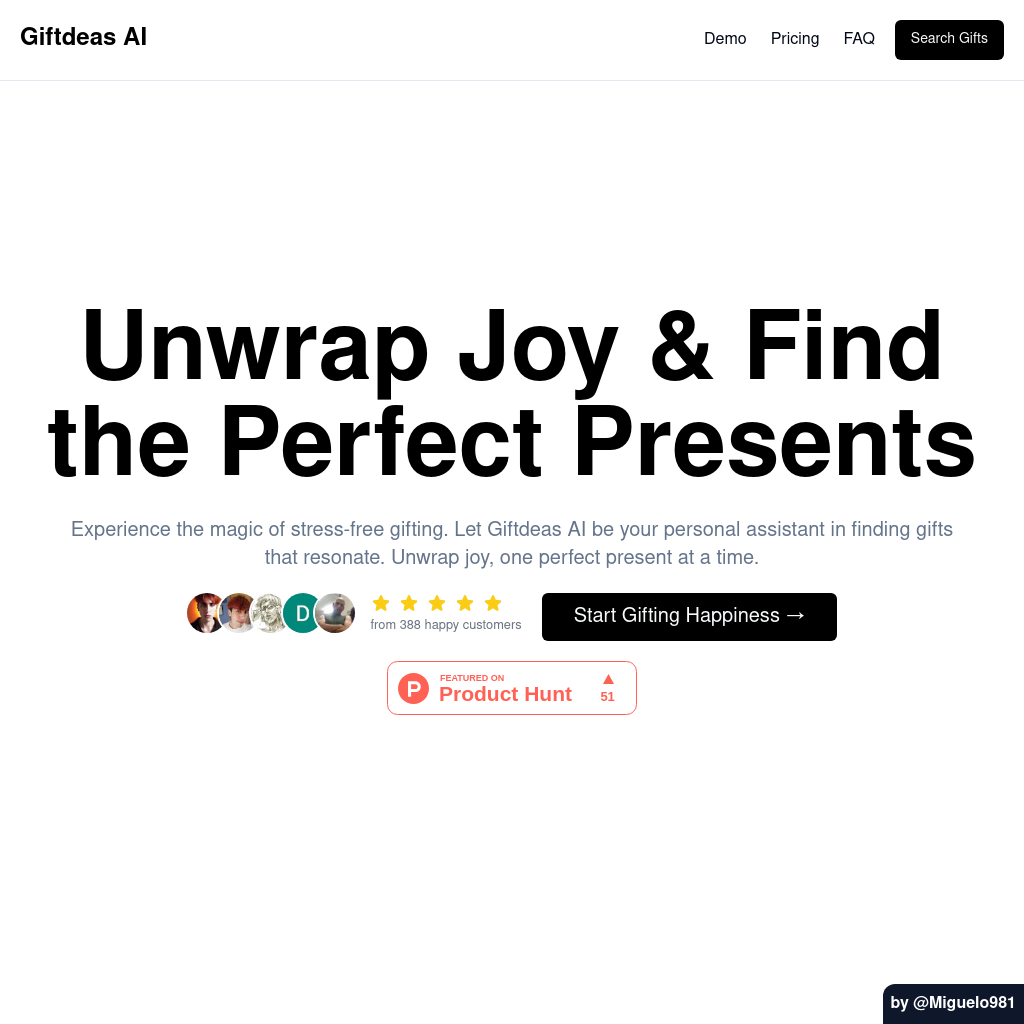 Giftdeas AI - Unwrap Joy & Find the Perfect Presents
