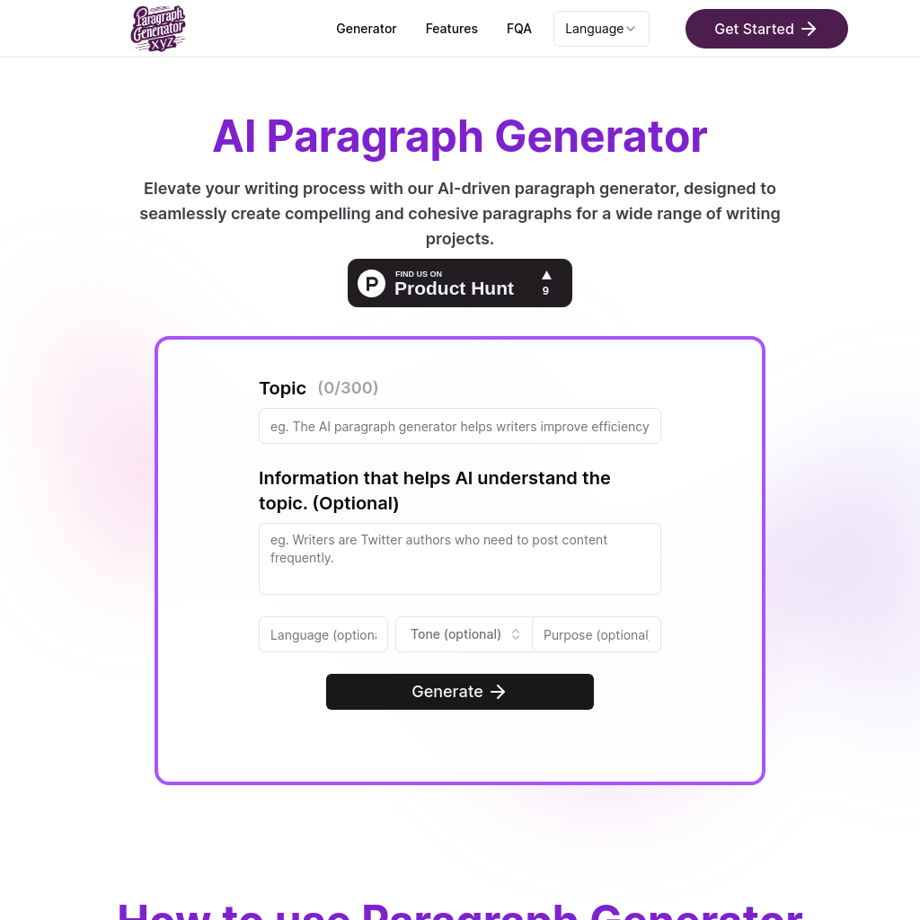 Paragraph Generator - Free & No Login | XYZ
