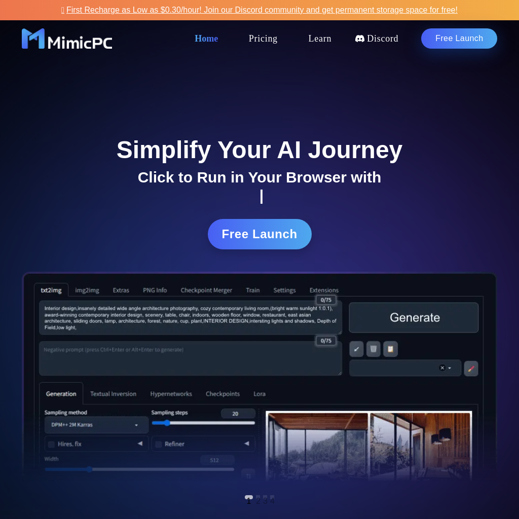 MimicPC - Run AI Apps in Your Browser Instantly