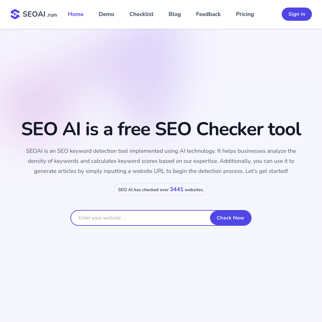 SEO AI - Free SEO Checker Tool | Boost Your SEO