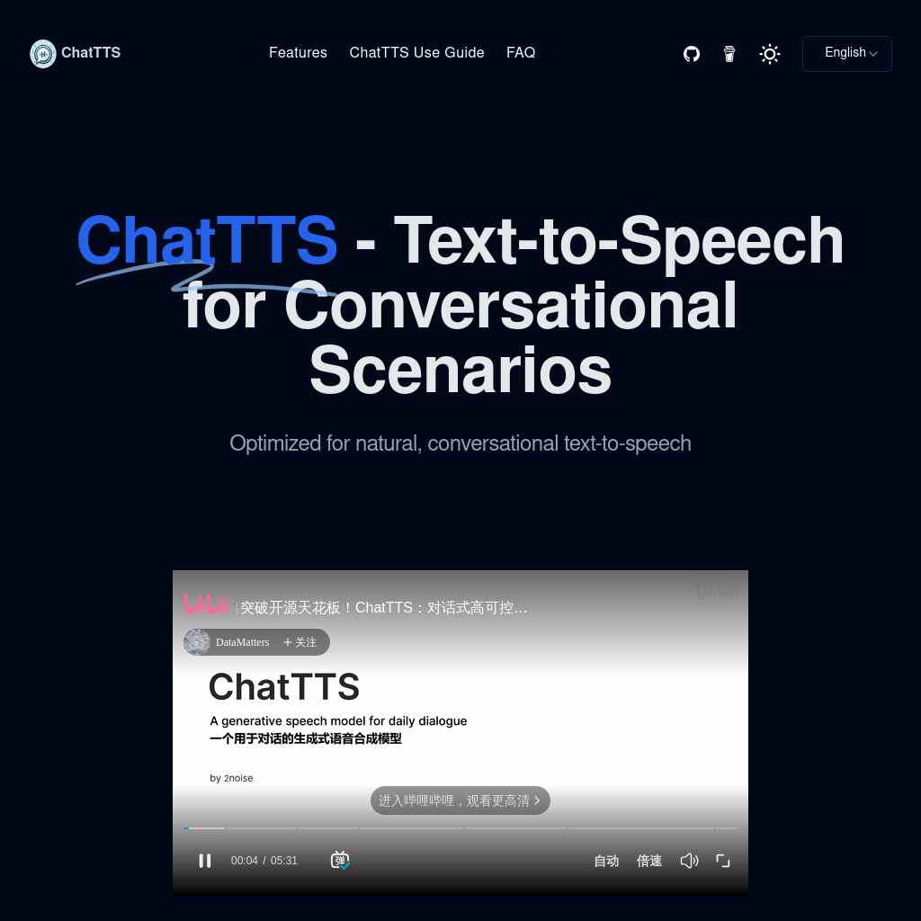 ChatTTS: Text-to-Speech for Conversational Scenarios