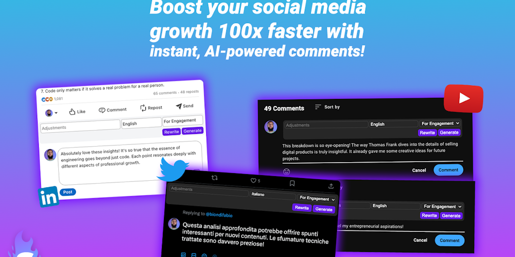 Super Comments AI - Boost Your Social Media Engagement