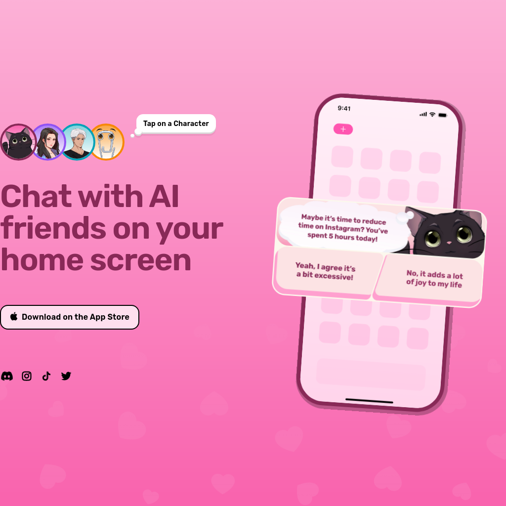 Dippy AI - Chat with AI friends on your home screen