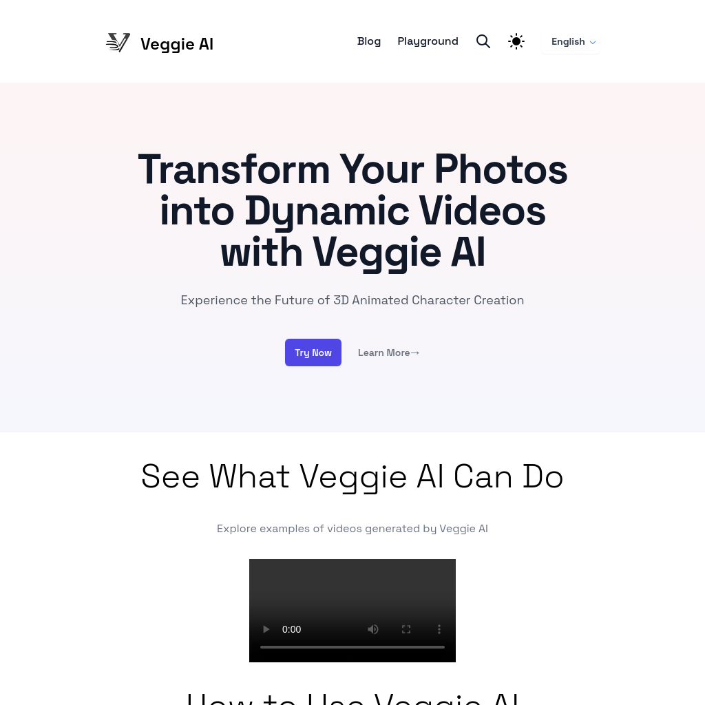 Veggie AI - Create Dynamic 3D Videos from Your Photos