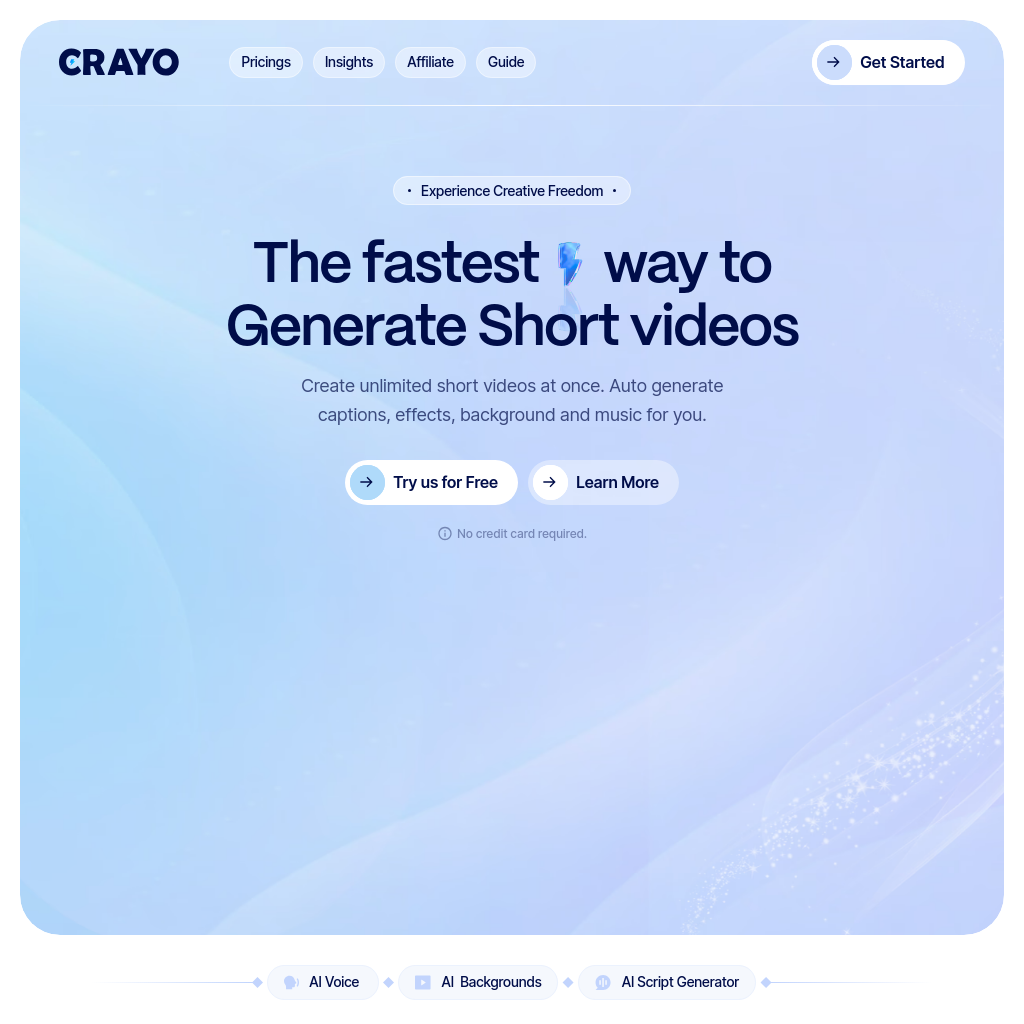 Crayo AI - Create Unlimited Short Videos with AI