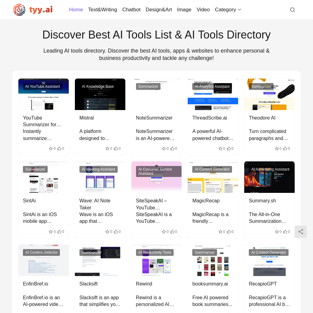 Discover the Best AI Tools List & AI Tools Directory with tyy.ai
