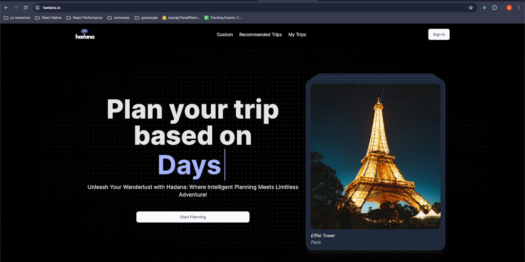 Hadana: Your Ultimate AI Travel Planner