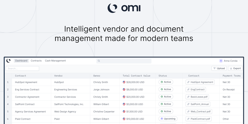 Omi - AI powered contract and vendor management